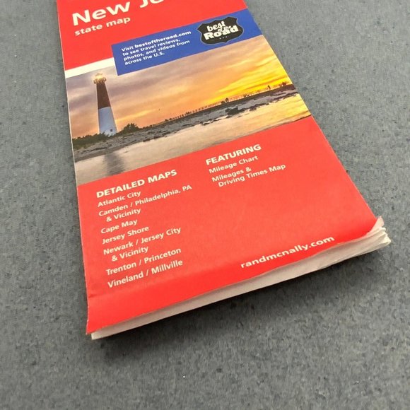 Rand McNally New Jersey State Map 27“ x 40“ Some Tearing As Is - Picture 2 of 3